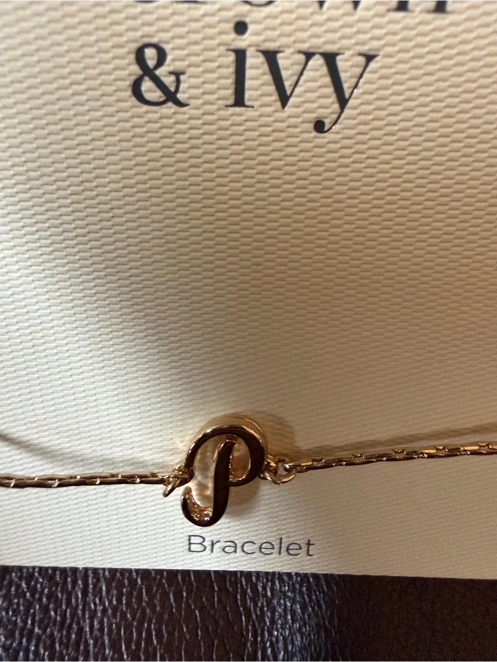 Crown & Ivy Gold Initial P Monogram Bracelet - NWT Retail $20